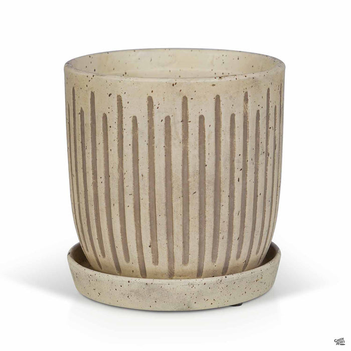 Eden White Etched Pot 7.75 inch