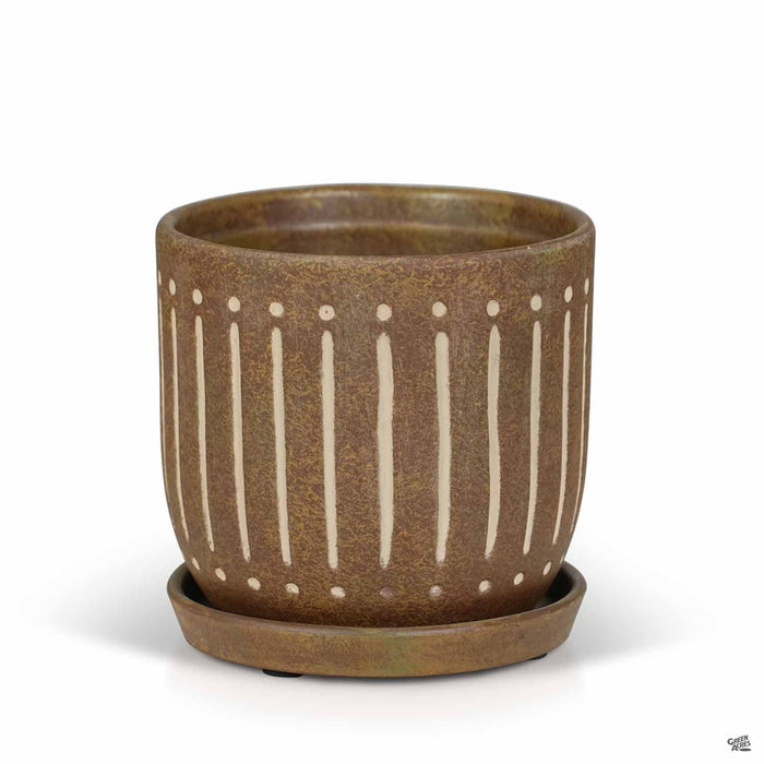 Gobi Carob Etched Pot 5.5 inch