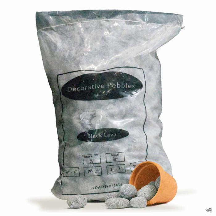 Decorative Pebbles - Black Lava - Half Cubic Foot