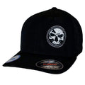 Flexfit Black "Never Fade" White Circle Skull