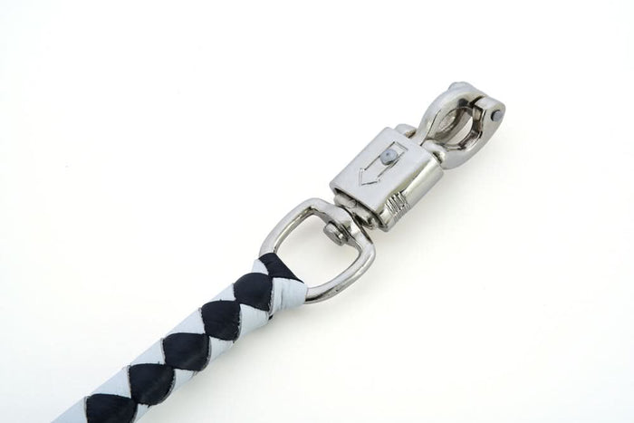 GBW24 Leather Biker Whip-White/Black