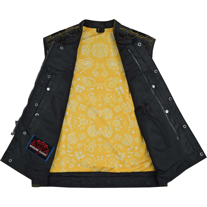 Gloom Gold Men's Black Mesh Textile Vest