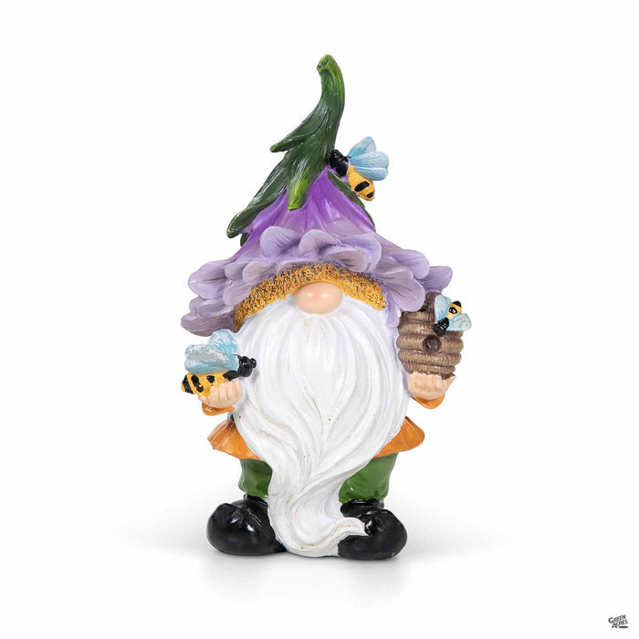 Gnome with Lavender Flower Hat 6 inch