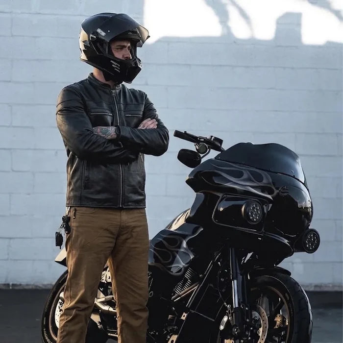 Goose - Premium Men's Leather Motorcycle Jacket