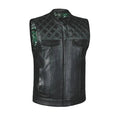 Green Diamond - Men's Club style Leather Motorcycle Vest
