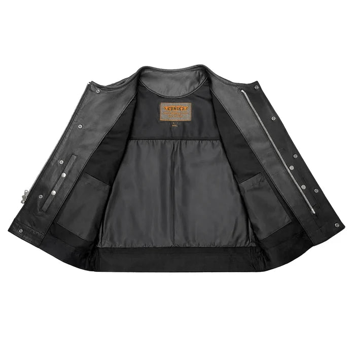 Green Diamond - Men's Club style Leather Motorcycle Vest
