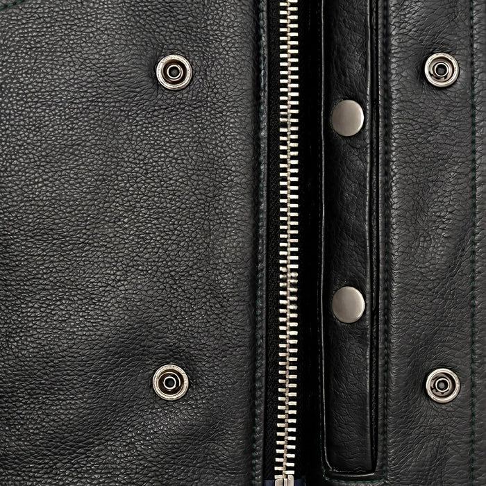 Green Diamond - Men's Club style Leather Motorcycle Vest