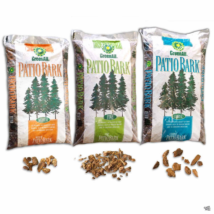 GreenAll Patio Bark in Fine, Medium and Coarse