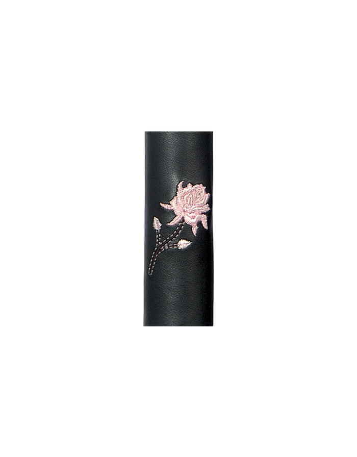 Hair Gloves Black & Pink with pink rose