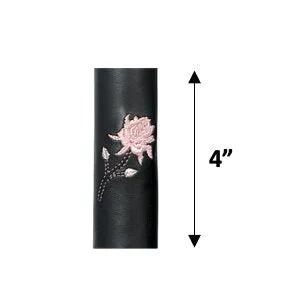 Hair Gloves Black & Pink with pink rose