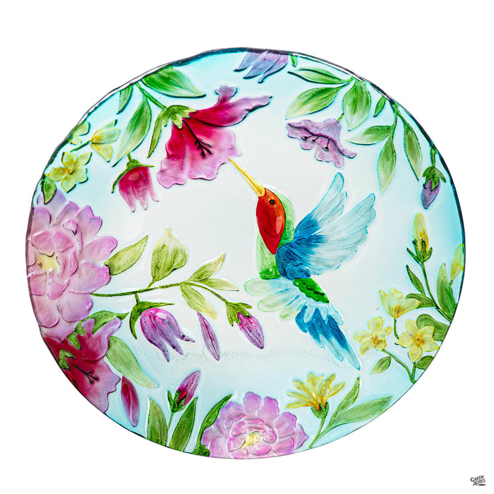 Hummingbird Glass Bird Bath