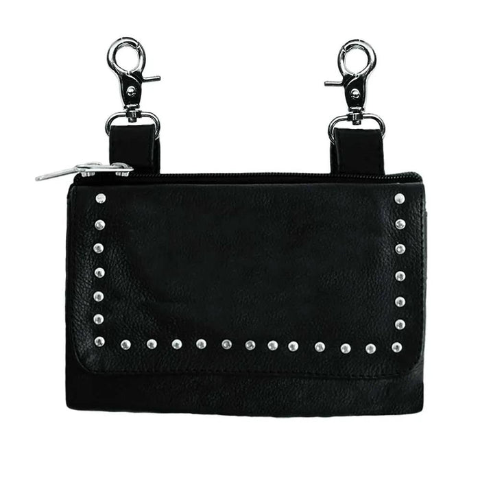 Ladies Cowhide Leather Clip-On Bag