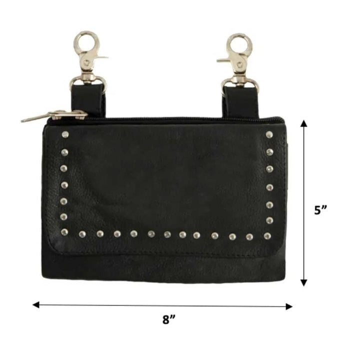 Ladies Cowhide Leather Clip-On Bag