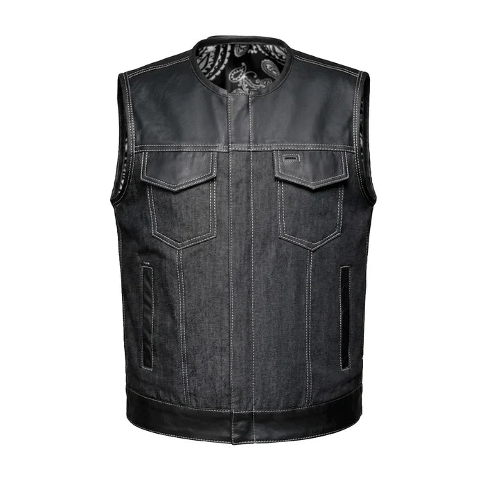 Lawless – Men’s Denim and Leather Club Vest
