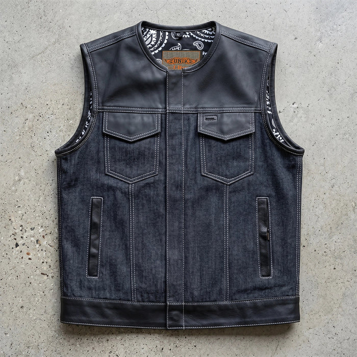 Lawless – Men’s Denim and Leather Club Vest