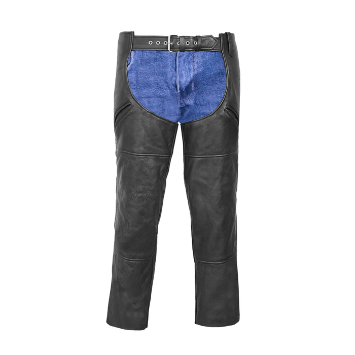 Leather Guard  Unisex leather motorcycle chaps - Black