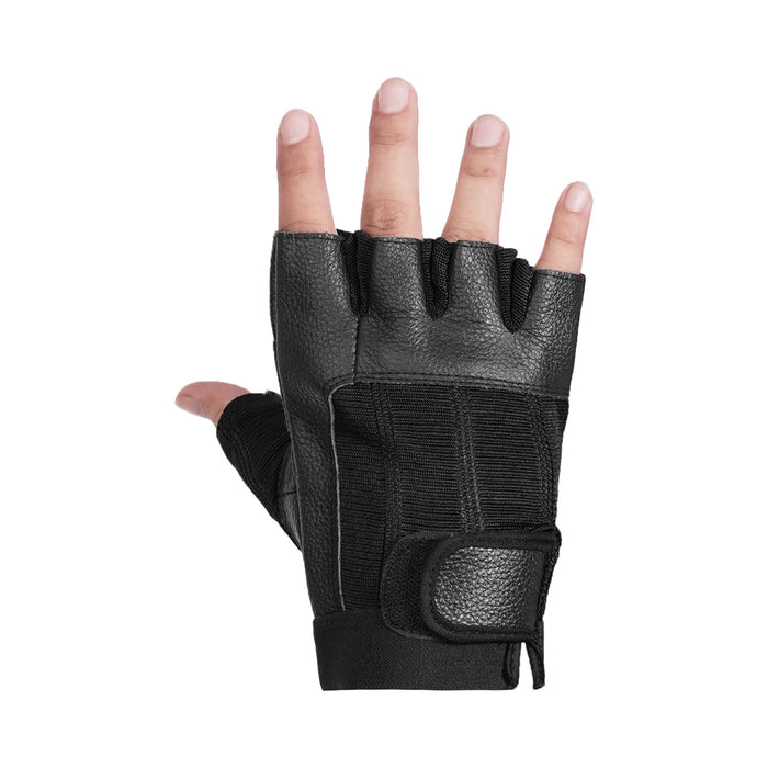 Leather / Mesh Fingerless Glove