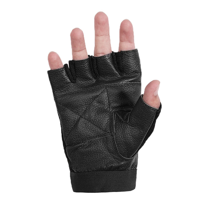 Leather / Mesh Fingerless Glove