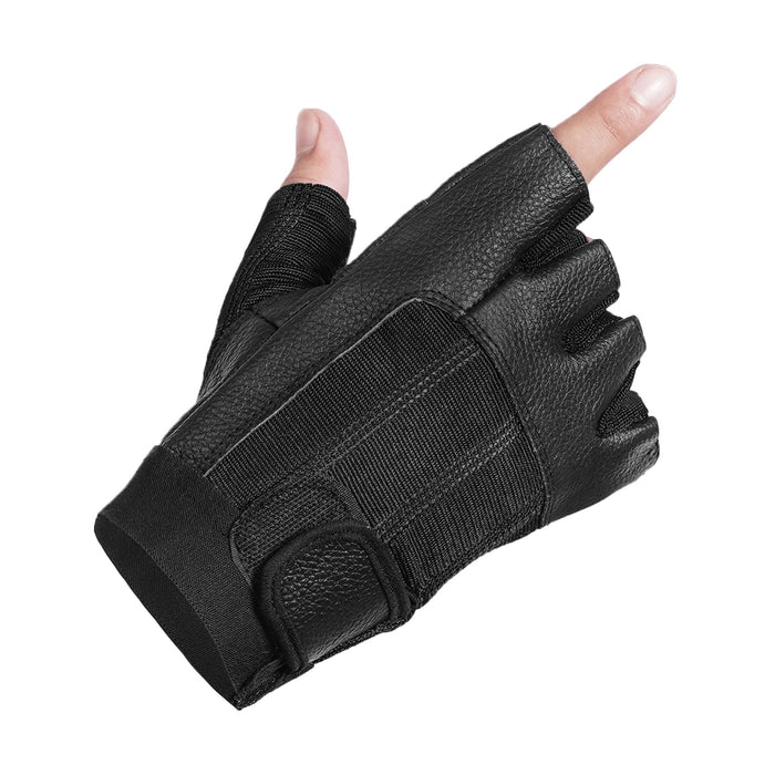 Leather / Mesh Fingerless Glove