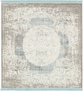 Light Blue New Classical Square Rug