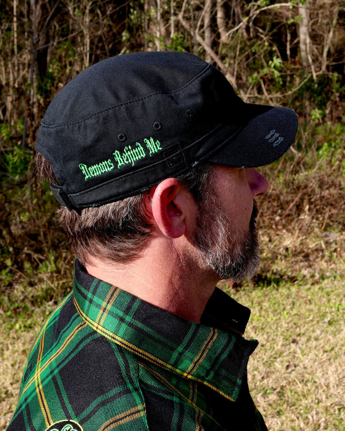 LIMITED EDITION Clover Logo Cadet Style - Distressed Black Adjustable Cap