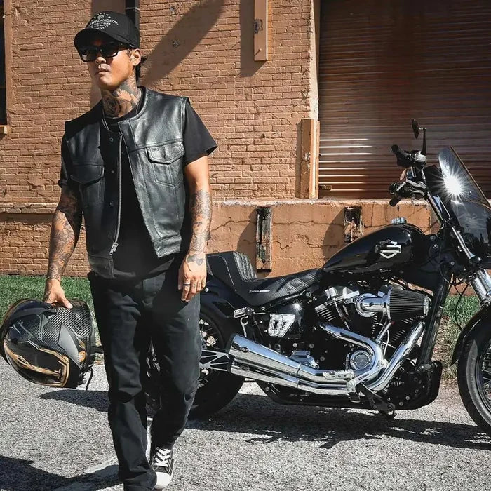 Lowcut - Mens Short Leather Club Vest