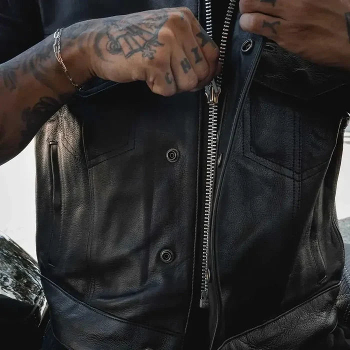 Lowcut - Mens Short Leather Club Vest