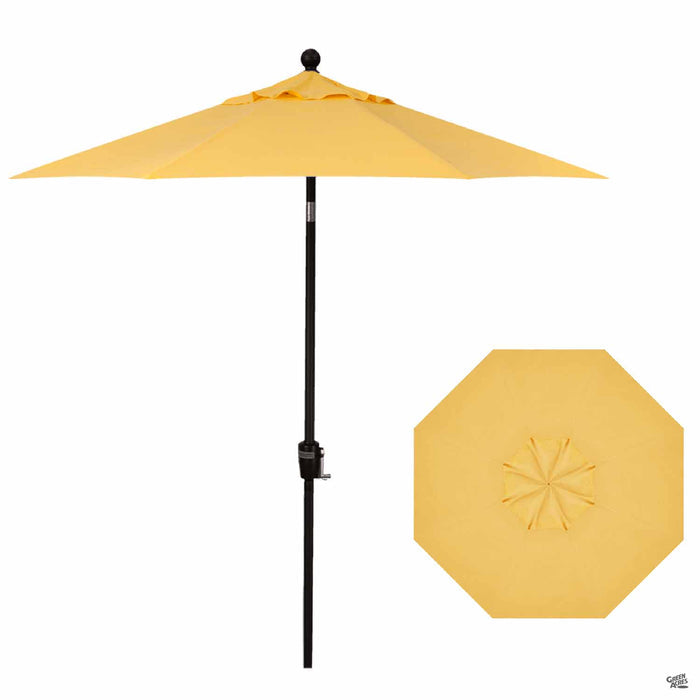 Push Button Tilt 7.5 foot Market Umbrella in Lemon with Black