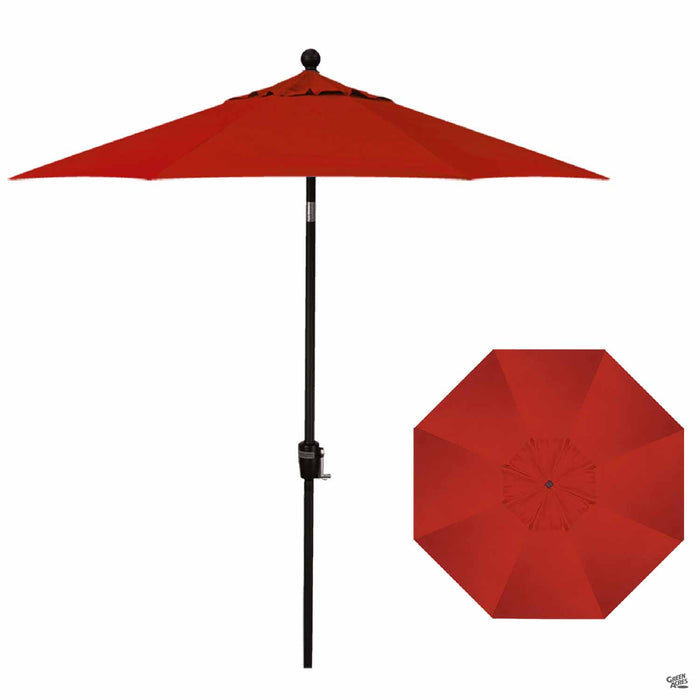 Push Button Tilt 7.5 foot Market Umbrella in Red with Black