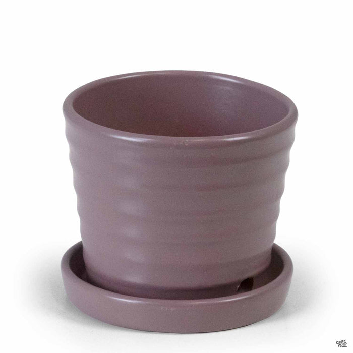 Matte Ribbed Pot Matte Lavender