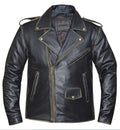 Men's Antique Brown MC Style Leather Jacket