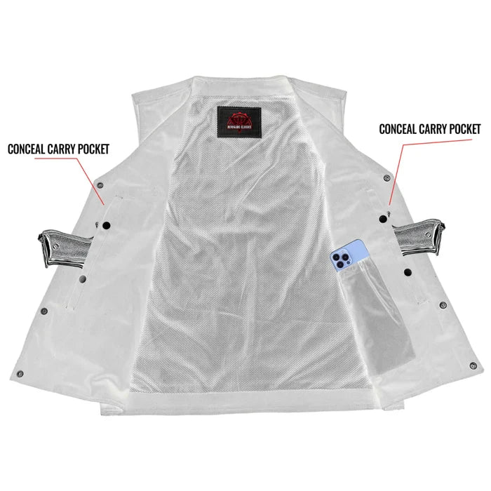 Men's Black Plain sides Denim Motorcycle Vest –  Heavy Snaps