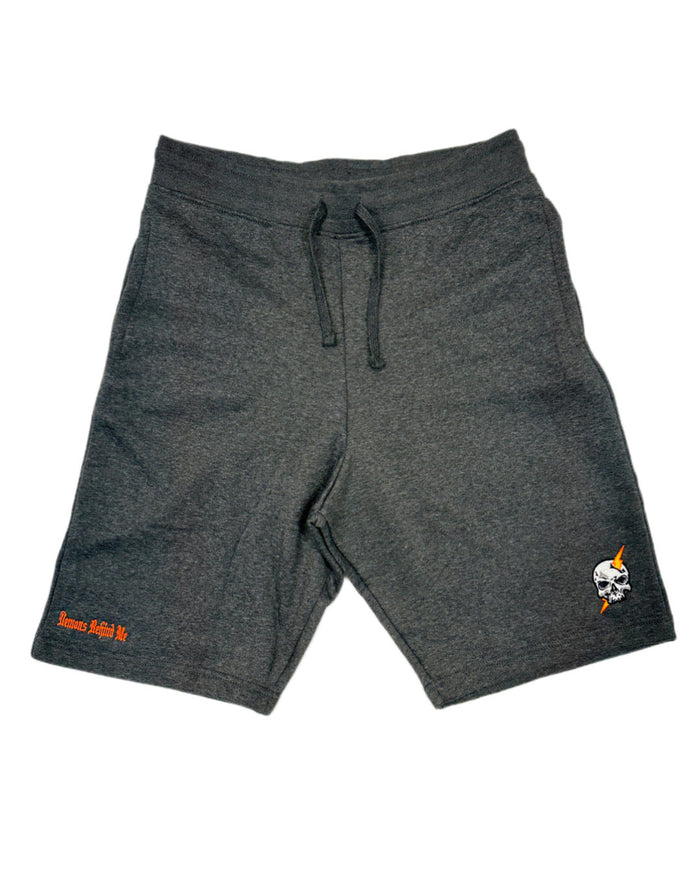 Men's Charcoal Lightning Embroidered Fleece Shorts