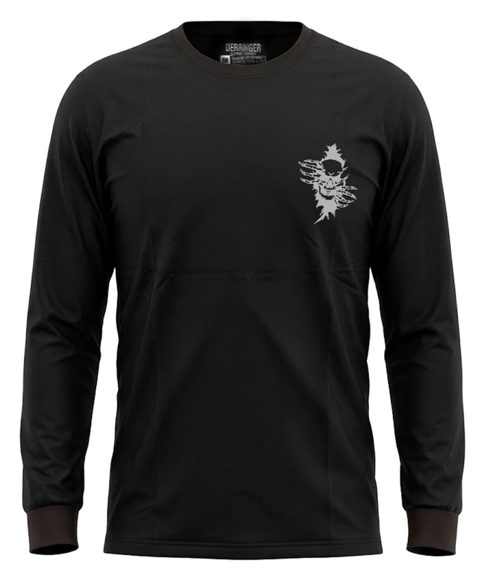 Men's Long Sleeve T-Shirt with Skull Graphic Print