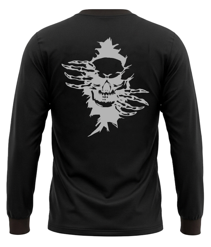 Men's Long Sleeve T-Shirt with Skull Graphic Print