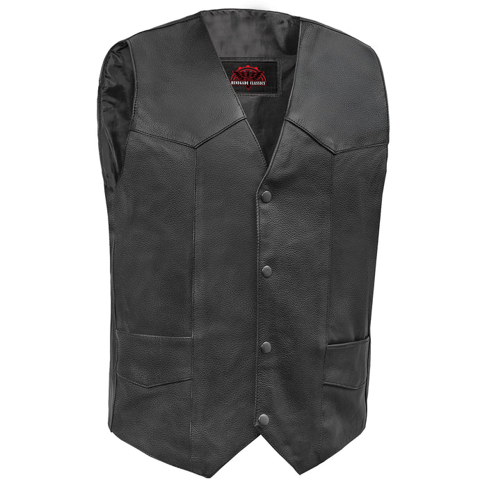 Men's Plain Side Economy Vest - Black