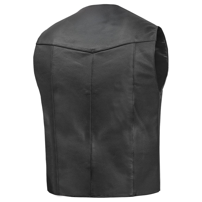 Men's Plain Side Economy Vest - Black