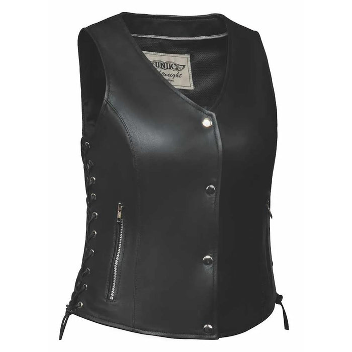 Mesa - Women's Naked Goatskin Leather Motorcycle Vest