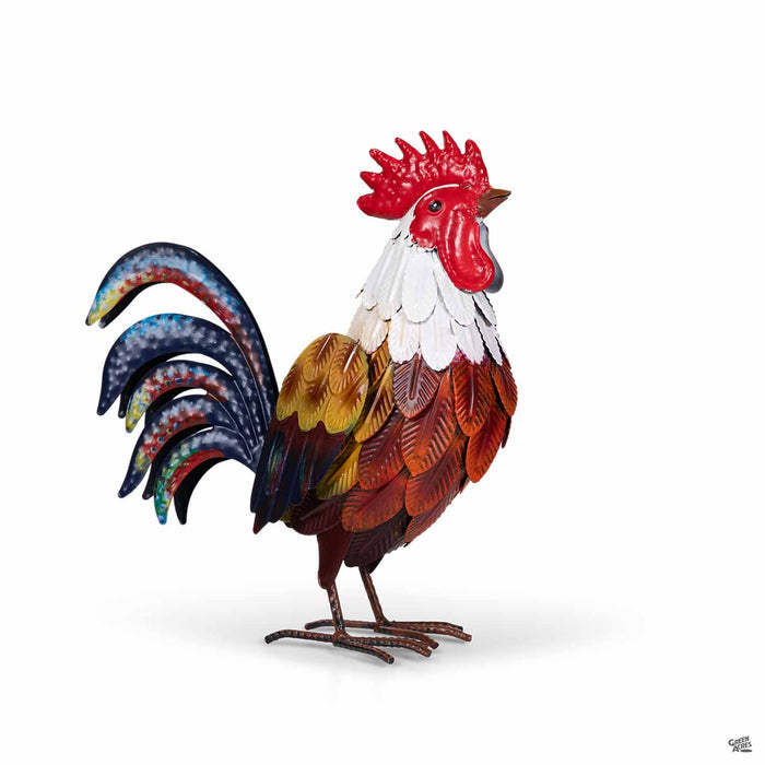 Metal Rooster Sculpture 12 inch