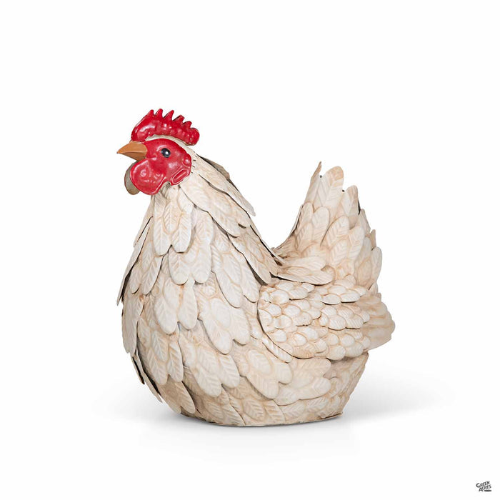 Metal Hen Sculpture 12 inch
