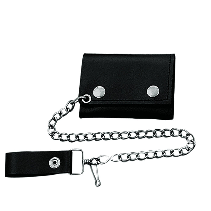 Mini Black Trifold Biker Chain Wallet
