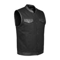 Nightrider - Men's Club Style Denim/Leather Motorcycle Vest