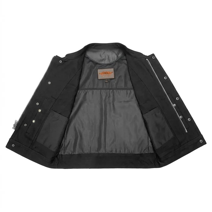 Nightrider - Men's Club Style Denim/Leather Motorcycle Vest