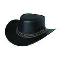 Outlands - Men's Leather Cowboy Hat with Stitched Braided Band