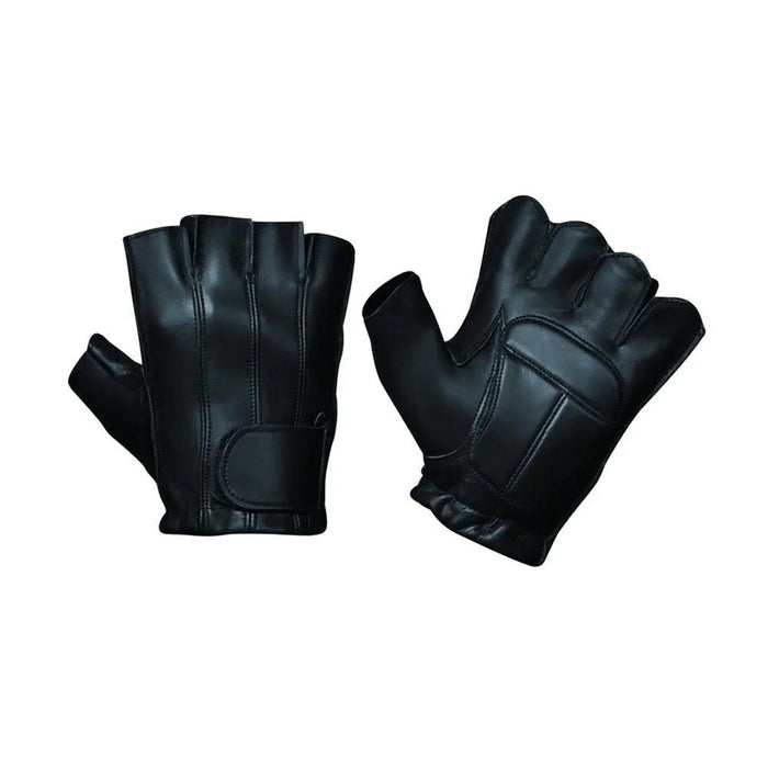 Palmguard - Men's Leather Motorcycle Fingerless Gloves