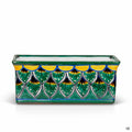 Talavera Peacock Rectangular Pot 12 inch