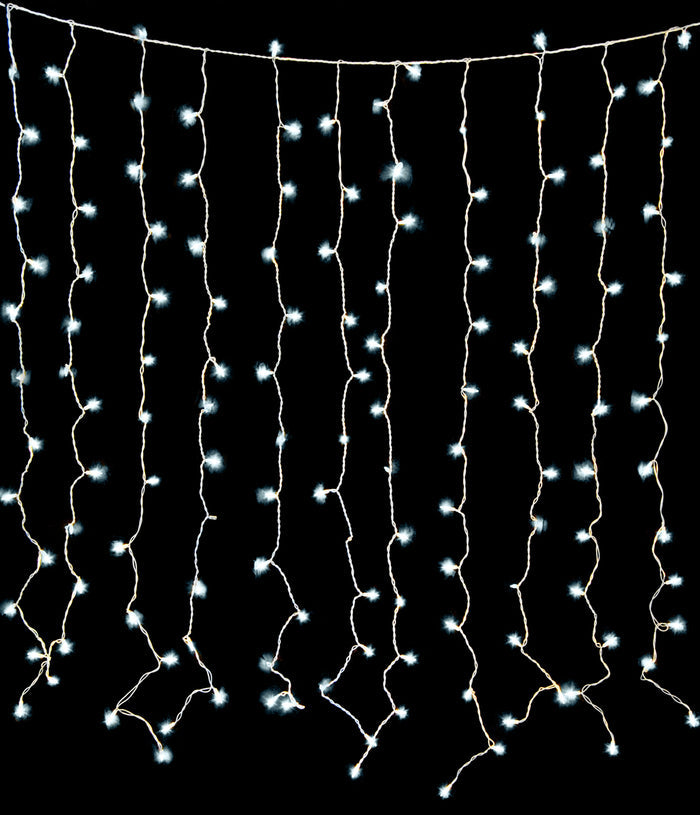 Pure White LED Curtain Lights 150 Lights