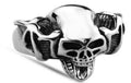 R128 Stainless Steel Handle Bar Skull Biker Ring