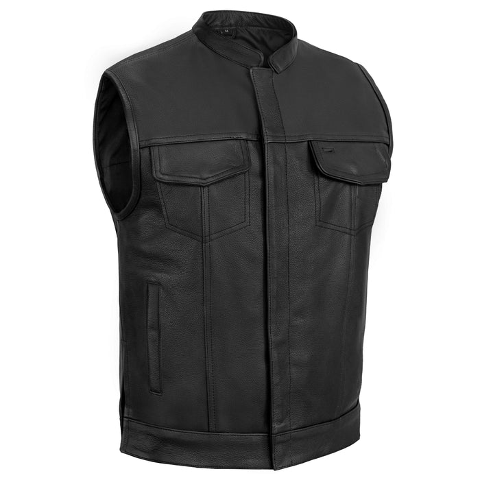 Renegade Classics Pick Black Motorcycle Vest with Smart Access Pockets
