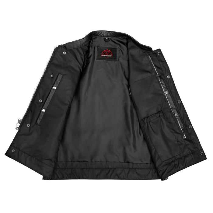 Renegade Classics Pick Black Motorcycle Vest with Smart Access Pockets